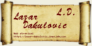 Lazar Dakulović vizit kartica